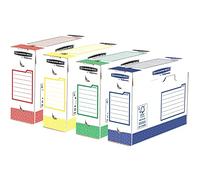Bankers Box 4474501 Heavy Duty Archive Box A4+ 100 mm Pack of Eight Multi-Coloured L9.5 x H24.4 x L33 cm