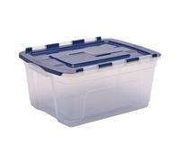 BANKERS BOX 45L Plastic Tote Box 3-Pack, BPA-Free Polypropylene, 100% Recycled Lids, Nesting & Stackable, Split Lid, 28x43x59cm, Versatile for Home & Office