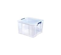 Bankers Box 48L Plastic Storage Box with Lids, ProStore Super Strong Stackable Plastic Storage Boxes (30 x 41 x 37 cm), Clear