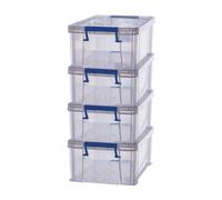 BANKERS BOX 4x 10L Plastic Storage Boxes with Lids. ProStore Super Str