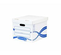 BANKERS BOX Basic Standard Cardboard Storage Boxes with Lids (Externals: H 29 x W 32.1 x D 39.1 cm), Pack of 10, 4460801