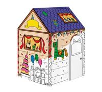 BANKERS BOX Birthday Playhouse for Kids XL (121.3 x 81.3 x 81.3cm) - Colour-In Cardboard Den, FSC Certified & Recyclable, Arts & Crafts Toy - Ages 3+