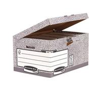 Bankers Box by Fellowes Flip-Top Storage Box R-Kive System W378xD545xH287mm Grey Pack of 10