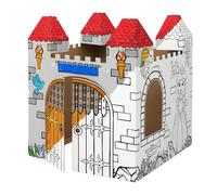 BANKERS BOX Castle Playhouse for Kids XL (108.8 x 94 x 94cm) - Colour-In Cardboard Den, FSC Certified & Recyclable, Arts & Crafts Toy - Ages 3+
