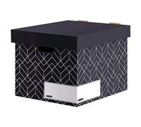 BANKERS BOX Décor Cardboard Archive Boxes with Lids (WxHxD) 32.5 x 28.7 x 37cm (Pack of 5) Urban Midnight Blue
