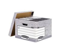 Bankers Box Large Grey Storage Boxes Pack of 10 Durable Archive Filing Office