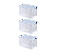 BANKERS BOX ProStore Storage Box 26L - 3 Pack - BPA-Free Heavy Duty Plastic Storage with Clip-Lock Lid - Stackable and Recyclable - Multi-Purpose Office and Home Use
