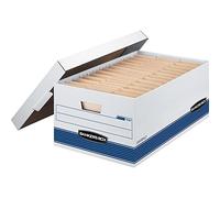 BANKERS BOX Stor/File 00702 Medium FastFold Removable Lid Storage Boxes Legal (Pack of 12)