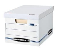 BANKERS BOX STOR/FILE Storage Boxes, Standard Set-Up, Lift-Off Lid, Letter/Legal, 6 Pack (0071303), white