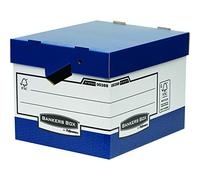 Bankers Box System Heavy Duty Box with Ergonomic Handle - Blue (Pack of 10)