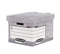 Bankers Box System Standard Storage Box with Fastfold System, 100% Recycled Cardboard - Pack of 2 - Grey