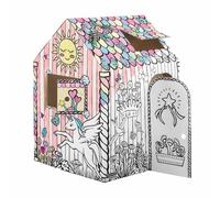 BANKERS BOX Unicorn Cardboard Playhouse for Kids XXL (81.3 x 81.3 x 121.3cm) - Colour-In Cardboard Den, Doll House & Unicorn Toy - FSC Certified & Recyclable Arts & Crafts Fun - Ages 3+