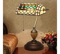 Bankers Lamp Green, Lamp Antique Table Lamp, Vintage Bankers Lamp Green Glass Desk Lamp Retro with Pull E27 Bedside Lamp Office Lamp Table Light for Office Desk Livingroom,J