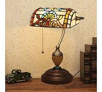 Bankers Lamp Green, Lamp Antique Table Lamp, Vintage Bankers Lamp Green Glass Desk Lamp Retro with Pull E27 Bedside Lamp Office Lamp Table Light for Office Desk Livingroom,L