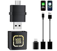 BANKKY Wireless CarPlay & Android Auto Adapter UK, 2025 Upgrade 5G WiFi Dongle Converts Wired to Wireless CarPlay Compatible with iPhone iOS 10+ and Cars from 2016, Plug & Play, Mini Stable