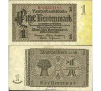 Banknote German Empire Rosenbg: 166c, Firmendruck 8stellige Kontrollnummer uncirculated 1937 1 Rentenmark (money for collectors - no means of payment)