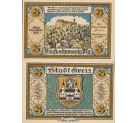 Banknote Greiz Notgeld: 471.2 25 PF Notgeldschein the City Greiz uncirculated 1921 25 Pfennig Greiz (money for collectors - no means of payment)