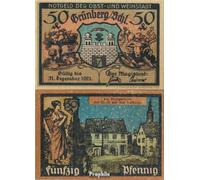Banknote Grünberg in Silesia Notgeld: 489.1 A) 1. Hungerturm/RAthAus Notgeld StAdt Grünberg in Silesia uncirculated 1921 50 Pfennig (money for collectors - no means of payment)