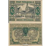 Banknote Mühlberg Notgeld: 903.1 A) 10 PF Notgeldschein the StAdt Mühlberg uncirculated 1921 10 Pfenning Mühlberg (money for collectors - no means of payment)
