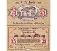 Banknote Osterholz-Scharmbeck Notgeld: 25 PF yellow Notgeldschein the Amtssparkasse Osterholz uncirculated 1921 25 Pfennig Osterholz-Scharmbeck (money for collectors - no means of payment)