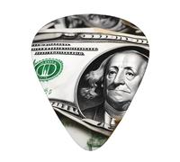 Banknote Patterns 12 Piece Guitar Pick Set Durable Non Slip Different Sizes for Electric Guitar Acoustic Guitar Ukulele