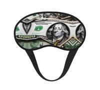 Banknote Patterns Black Border Satin Sleep Mask for Light Blocking Comfort