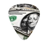Banknote Patterns Guitar Picks 12 Pack Assorted Thickness-0.46mm 0.71mm 0.96mm Thin Medium Heavy Picks for Acoustic Electric Guitar Ukulele