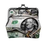 Banknote Patterns Leather Coin Purse for Women-Small Kiss Lock Wallet, Mini Card Holder for Keys Lipstick, Cute Change Purse for Travel