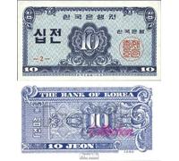 Banknote South-Korea Pick-number: 28a uncirculated 1962 10 Jeon (money for collectors - no means of payment)