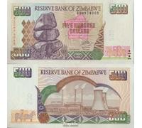 Banknote zimbabwe Pick-number: 11b uncirculated 2004 500 Dollars (money for collectors - no means of payment) Other mammals (monkeys/dinosaurs/elephants ...)