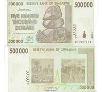 Banknote zimbabwe Pick-number: 76 uncirculated 2008 500.000 Dollars (money for collectors - no means of payment) Other mammals (monkeys/dinosaurs/elephants ...)
