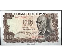 Banknotes for Collectors: Spain Pick-Number: 152a bankfrisch 1970 100 Pesetas