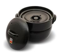 Banko Ware Earthenware Rice Cooker Donabe- Double-Lid Design for Fluffy Rice, English manual included for cooking rice, Even Heating & Enhanced Flavor Experience, Made in Japan (3-4 Cups)
