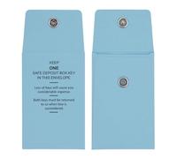 BankSupplies Safe Deposit Key Envelopes Blue Reclosable Snap Lock 2.25 x 3.5 Inch Durable Rope Stock 100 Pack