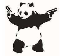Banksy 2 Gun Panda Wall Art, Sticker, Decal - 4 Sizes (Large)