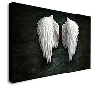 BANKSY Angel Wings - Canvas Wall Art Framed Print. Various Sizes (A4 12x8 inches)