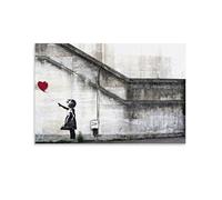 Banksy Art Panel Balloon And Girl, Chimpanzee Graffiti Art, World Famous Paintings Canvas PaintingWall Art Decorative Picture Prints Modern Decor 20x30inch(50x75cm)