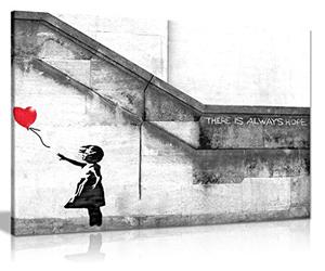 Banksy Balloon Girl Graffiti Canvas Wall Art Picture Print (18X12)