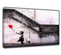 Banksy"Balloon Girl" Picture Paint Picture Reproduction Print On Framed Canvas Wall Art Home Decoration 20’’ x 12" inch(50x 30 cm) -18mm Depth