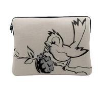 Banksy Bird Pomegranate Bird Street Art Graffiti Computer and Tablet Case Linen Look 14-15 Inches Protective Laptop Sleeve Printed in France