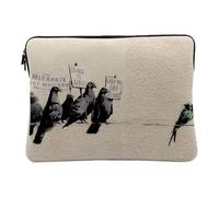 Banksy Birds Immigration Keep Off Our Worms Pigeons Computer and Tablet Case - 14-15 Inches - Printed in France