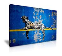 Banksy Bronx Zoo Leopard Graffiti Modern Stretched Canvas Wall Art Picture Print Best Gift For BANKSY Fans Modern Home Office Hotel Decoration (S: 45cm x 30 cm)