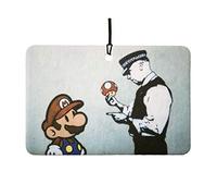 Banksy Busted Mario Car Air Freshener (Street Art/Graffiti/Xmas Christmas Stocking Filler/Secret Santa/Novelty Scented Gift)
