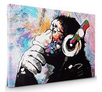 Banksy Canvas Wall Art | Banksy Wall Art | Wall Décor | Canvas Prints | Abstract Wall Art | Banksy Prints for Walls | Canvas Wall Art for Living Room | Banksy DJ Monkey | Colorful Art