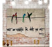 Banksy Canvas Wall Art | Banksy Wall Art | Wall Décor | Canvas Prints | Abstract Wall Art | Pictures for Hallway | Birds Line Hope