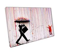 Banksy Coloured Rain Girl Banksy Canvas Street Art Graffiti print on canvas Picture for Home Office Decor 30x20cm (12x8In)