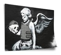 Banksy Cotton Poster: Angel with Skull Angel of Death Street Art Graffiti, Unframed Art Print, Mural - A4, A3, A2, A1, A0, XXL