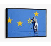 Banksy - Europe Brexit Canvas Floater Frame Print Picture Art - Black Frame 36 inch wide x 24 inch high