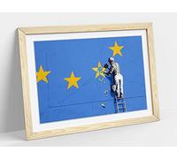 Banksy - Europe Brexit Framed Wall Art Print Picture - A4 - Light Oak Frame