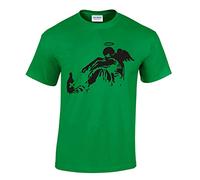 Banksy Fallen Angel Mens T-Shirt Street Art Urban Art T Shirt Top (XL, Irish Green)